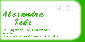 alexandra keki business card